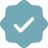 Blue checkmark badge icon